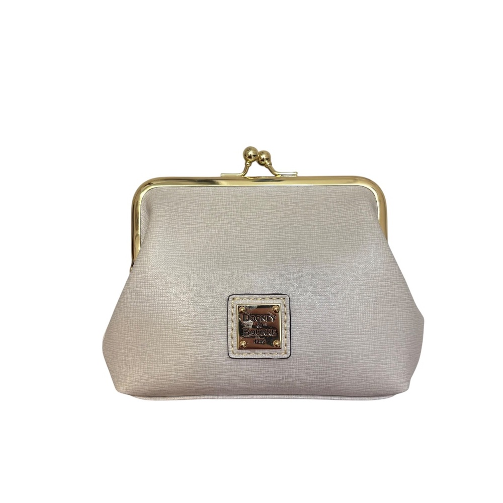 Dooney& bourke gray kisslock mini clutch bag